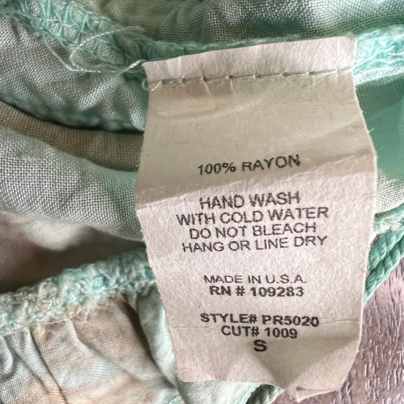 Surf Gypsy Mint Green Peach Tie Dye Ruffle Trim Lounge Shorts Women’s Size S NWT - Picture 4 of 6